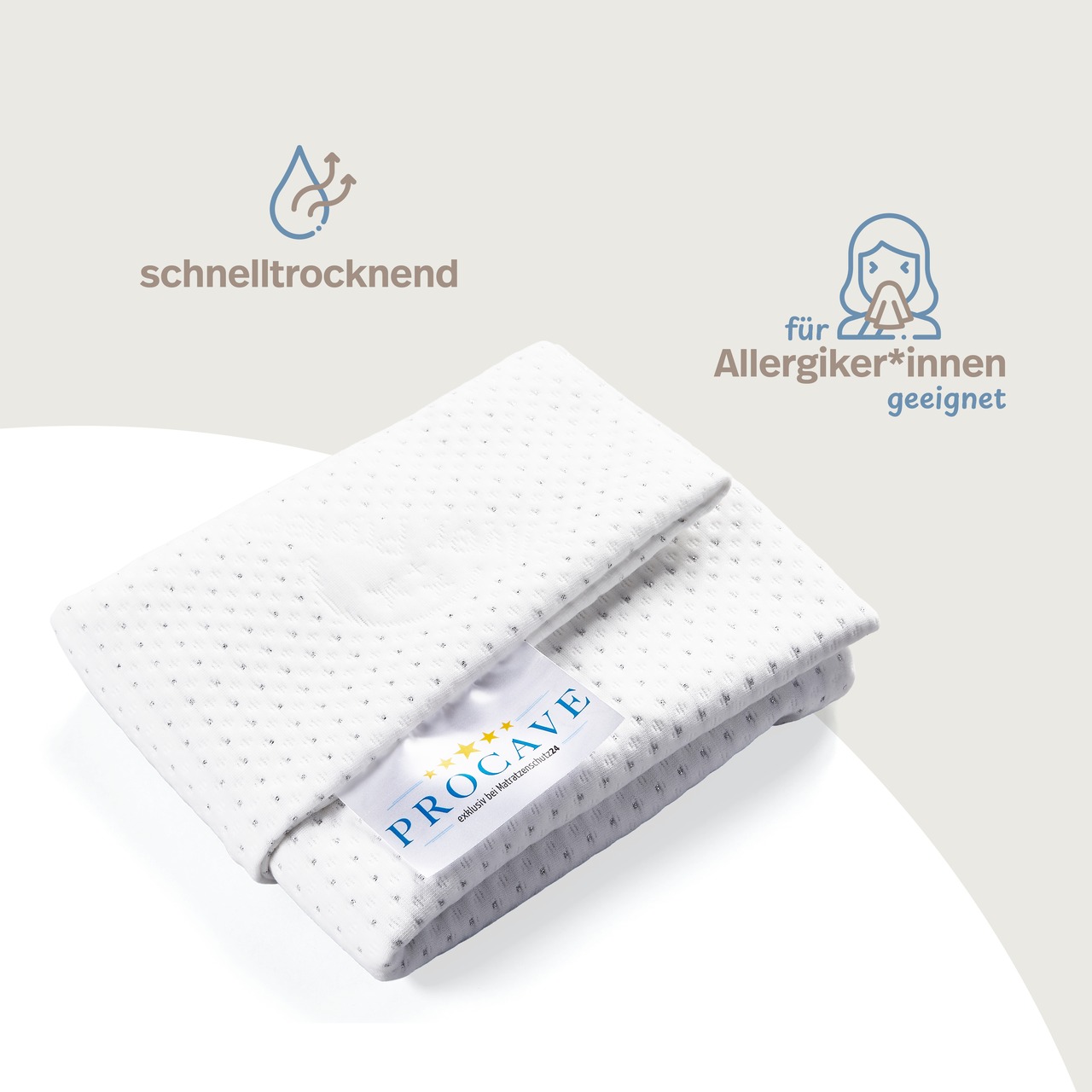 Bettkeil mit Bezug aus Silver Protect-Doppeltuch