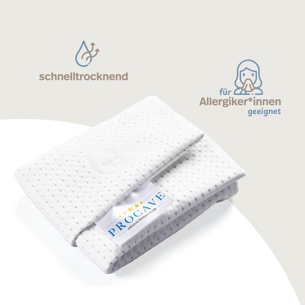 Bettkeil mit Bezug aus Silver Protect-Doppeltuch