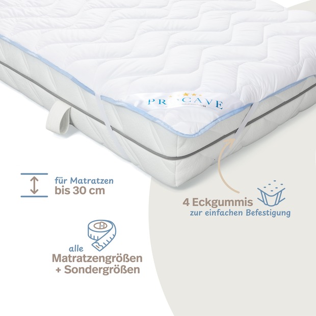leichtes Unterbett TopCool mit 4 Eckgummis
