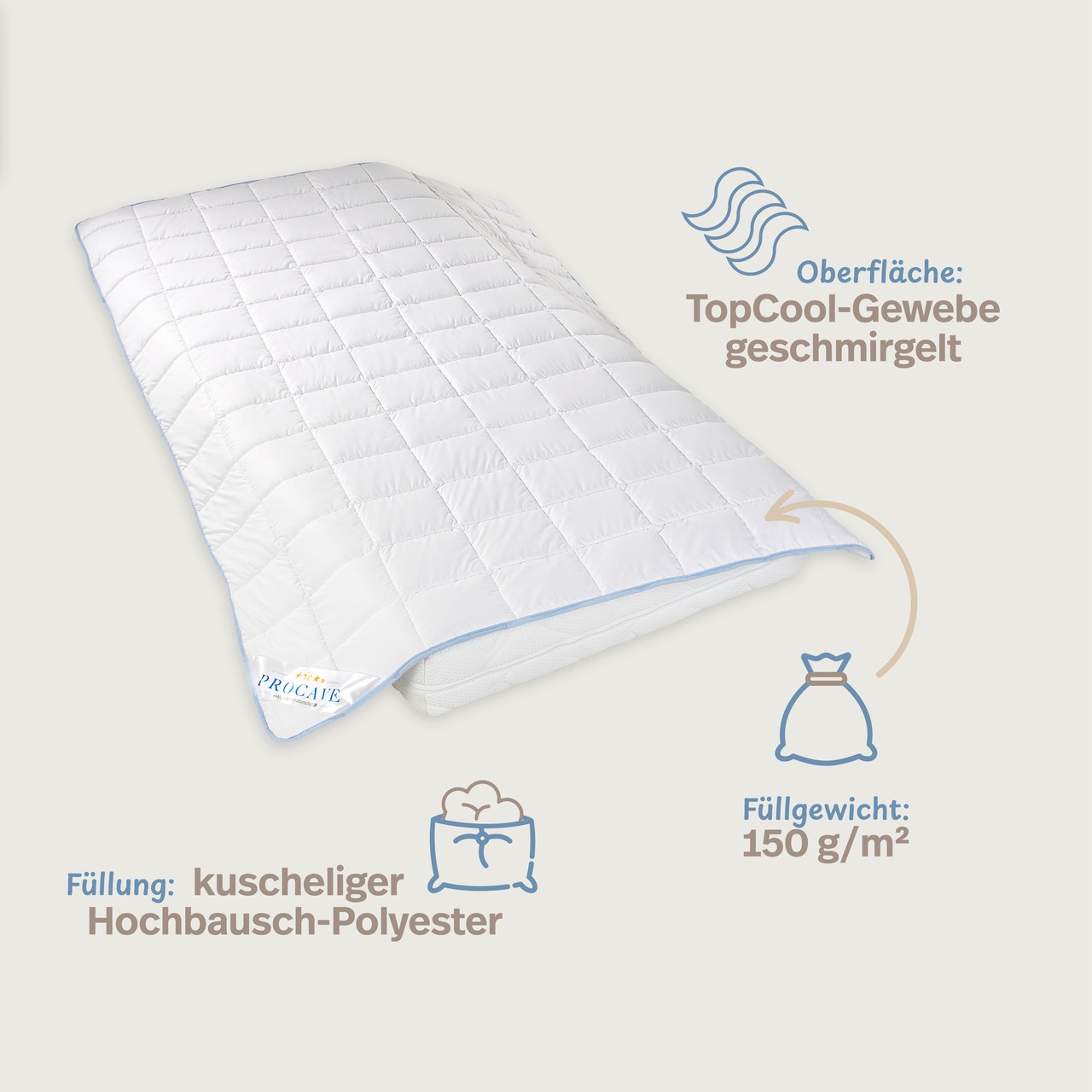 TopCool kochfeste Qualitäts-Sommerbettdecke