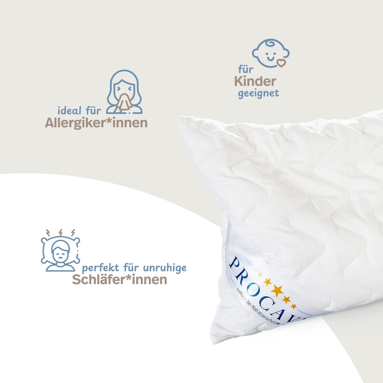 Hirsekissen mit waschbarem Bezug aus Baumwolle