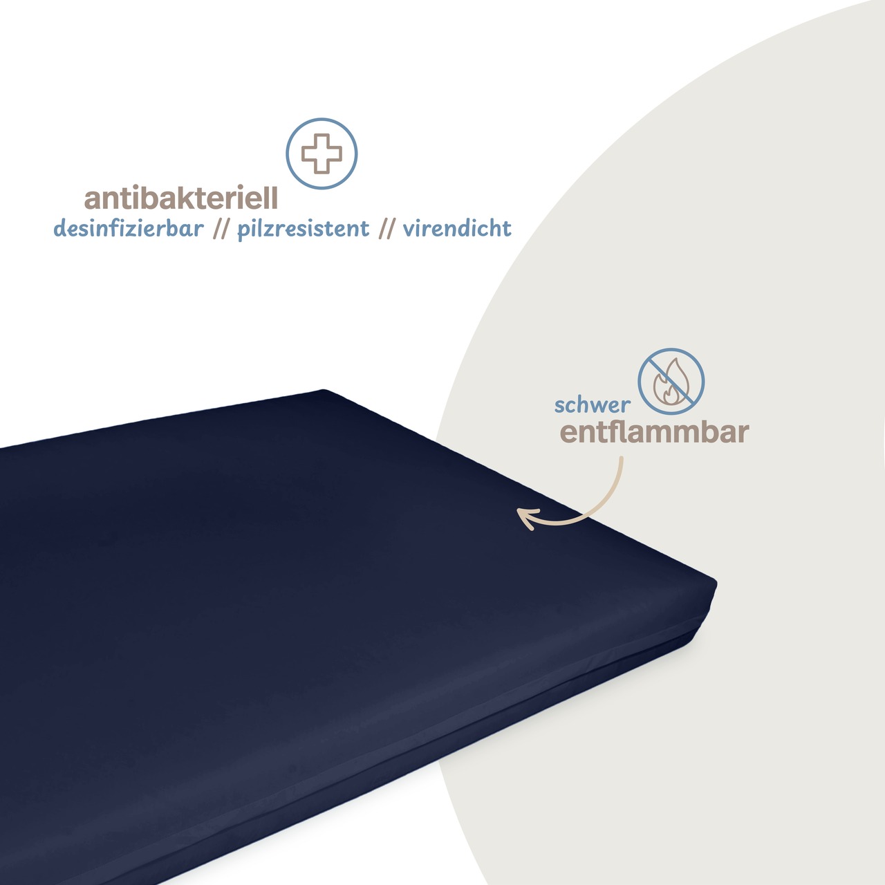 wasserdichter Matratzenbezug dunkelblau