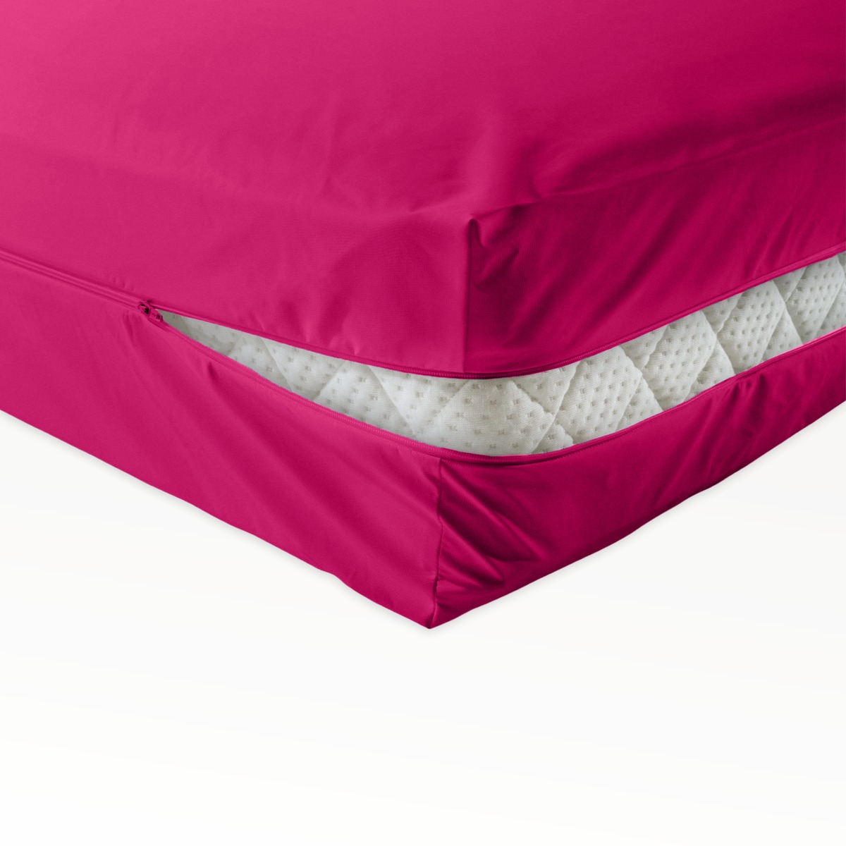 PROCAVE unversteppter Matratzenbezug in Pink &mdash; Bezug auf Matratze mit Rei&szlig;verschluss und kr&auml;ftigem rosa Stoff