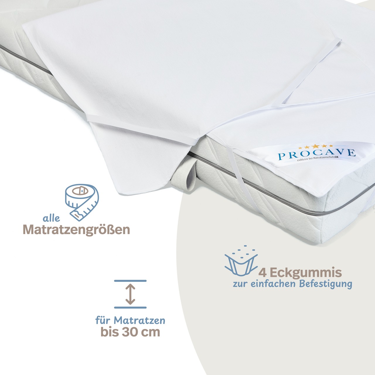 wasserdichte Premium Matratzen-Auflage 3-lagig
