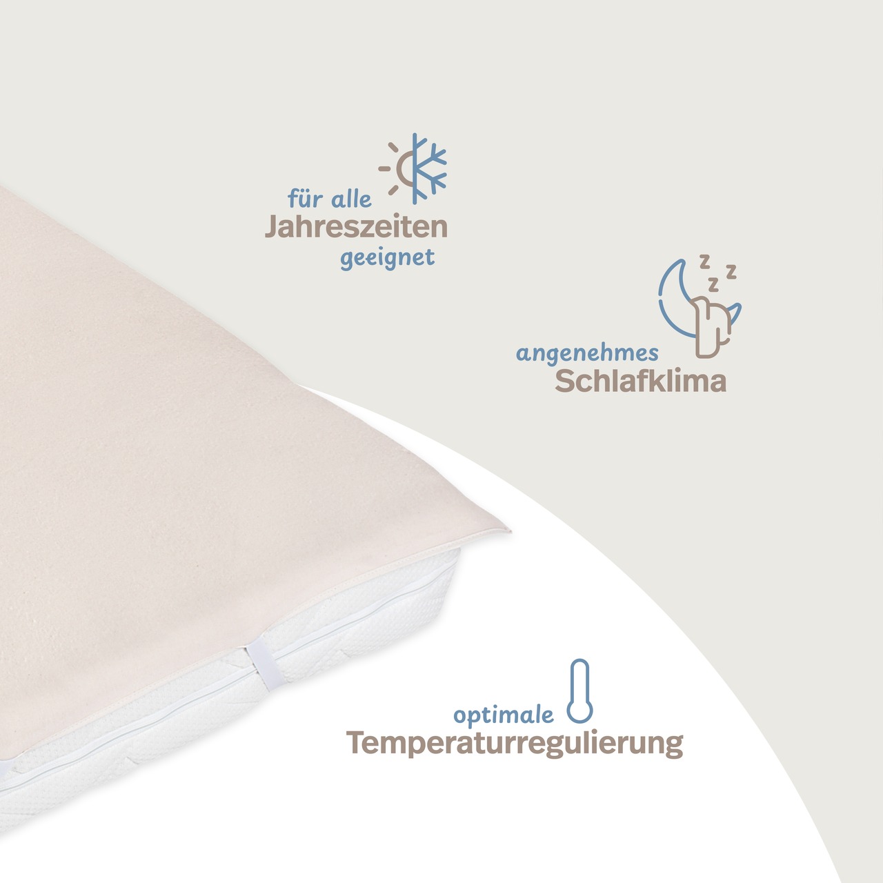 Matratzen-Auflage natur aus 100 % Baumwolle