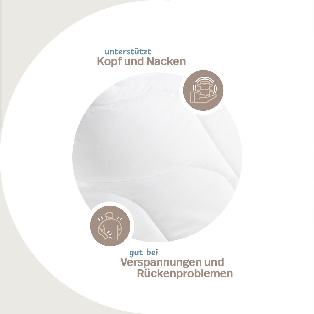 PROCAVE Nackenst&uuml;tzkissen GELSCHAUM &mdash; Infografik: unterst&uuml;tzt Kopf und Nacken, gut bei Verspannungen und R&uuml;ckenproblemen
