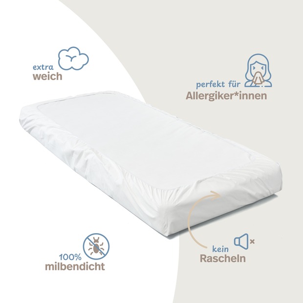 Allergiker Spannbettlaken ALLERGENA aus Evolon - Anti Milben Encasing