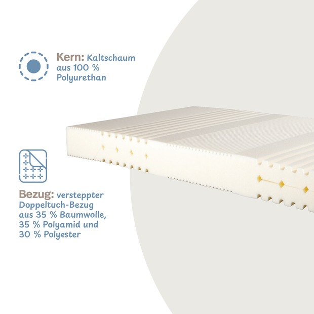 Kaltschaummatratze VT mit Doppeltuchbezug