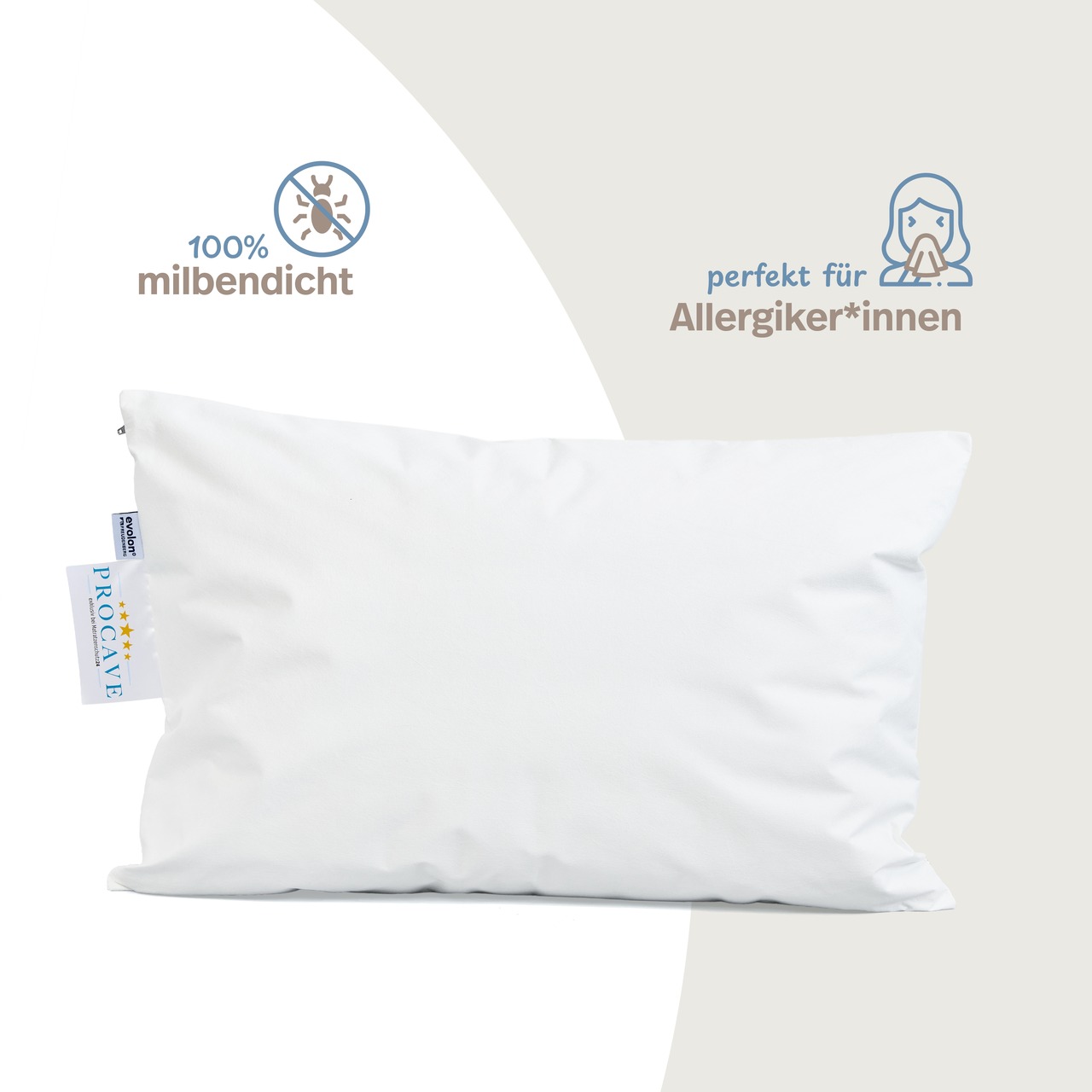 Allergiker Kissenbezug ALLERGENA aus Evolon - Anti Milben Encasing