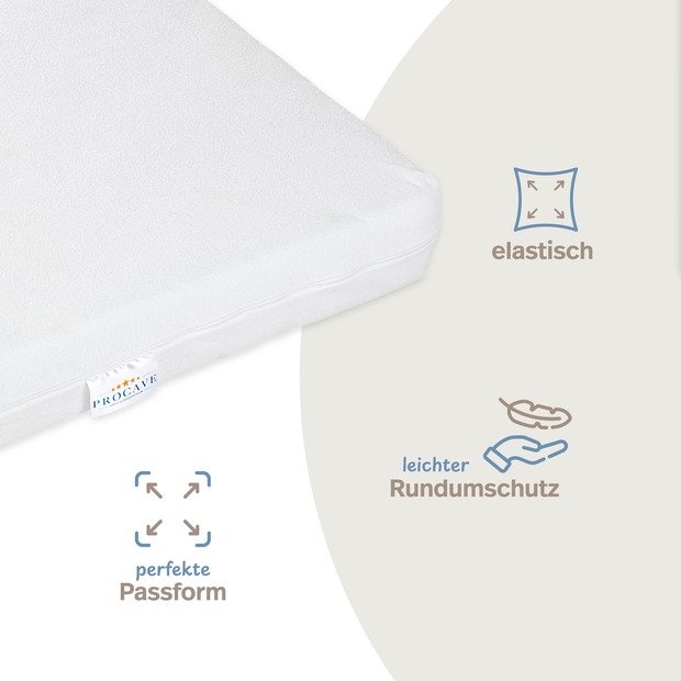 unversteppter Matratzenbezug Frottee-Stretch weiß