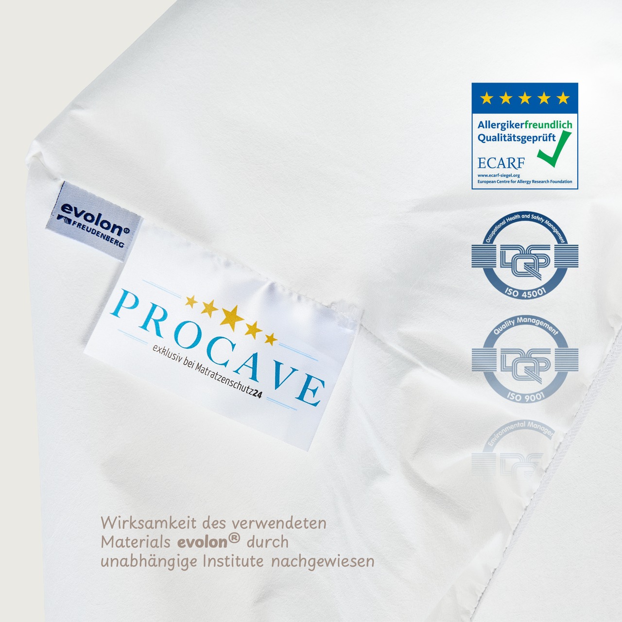 Allergiker Spannbettlaken ALLERGENA aus Evolon - Anti Milben Encasing