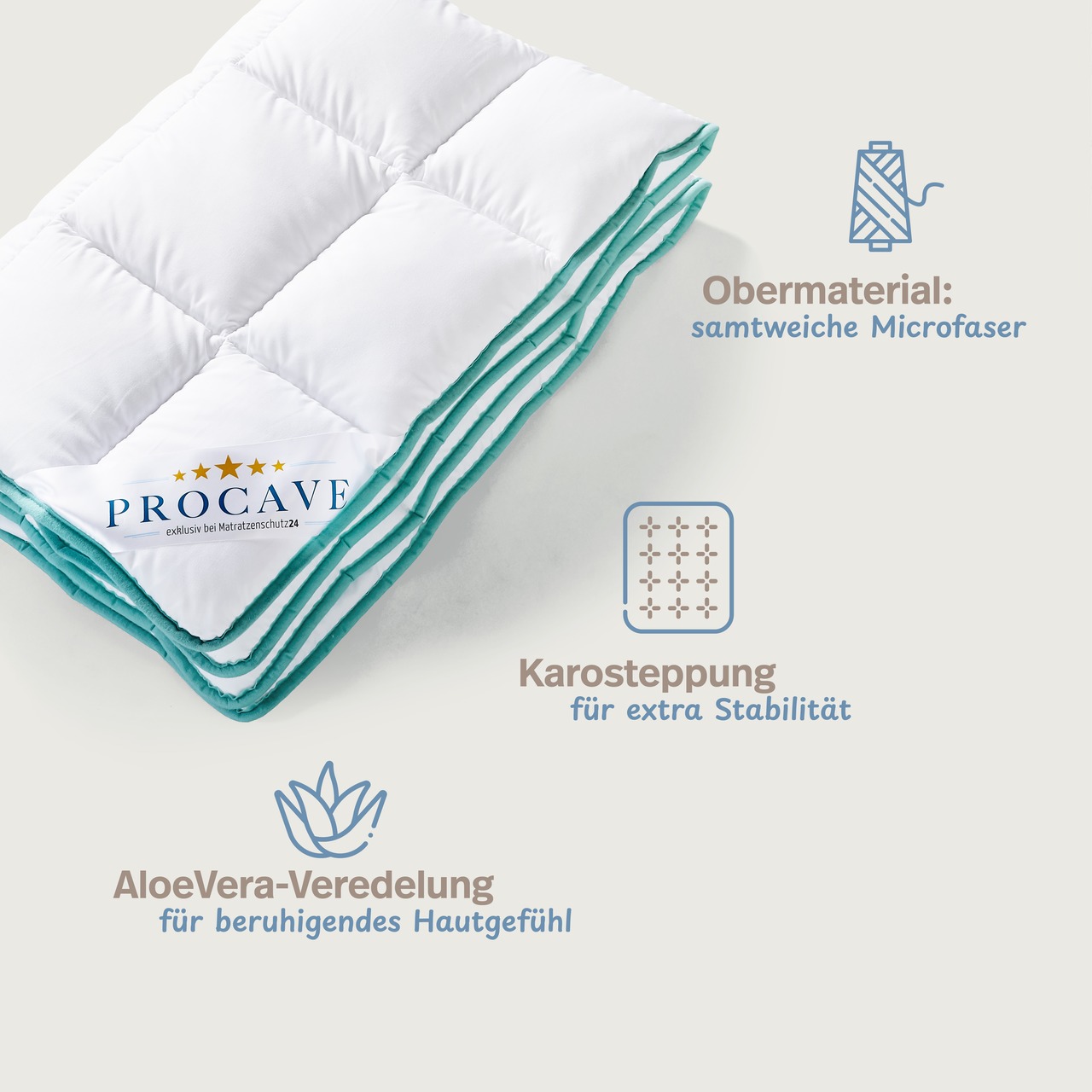 Kinderbetten-Set Aloe Vera mit Kissen 40x60cm und Steppbett 100x135cm